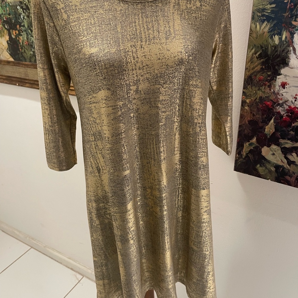 Espresso Gold Long Sleeve Dress Size M